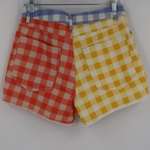 Farm Rio Anthropologie Multicolor gingham shorts M - Picture 3 of 9